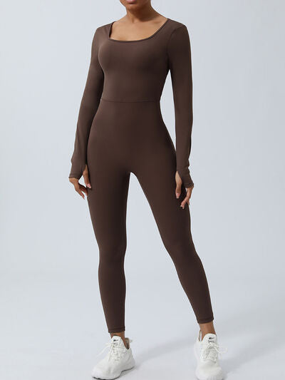Twisted Backless Long Sleeve Jumpsuit - FitFemme.Shop