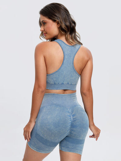 Scoop Neck Wide Strap Top and Shorts Active Set - FitFemme.Shop