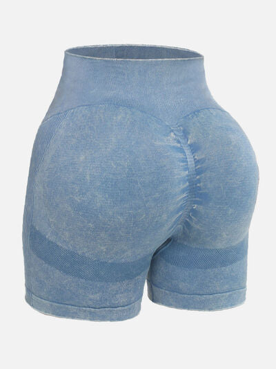 Washed High Waist Active Shorts - FitFemme.Shop