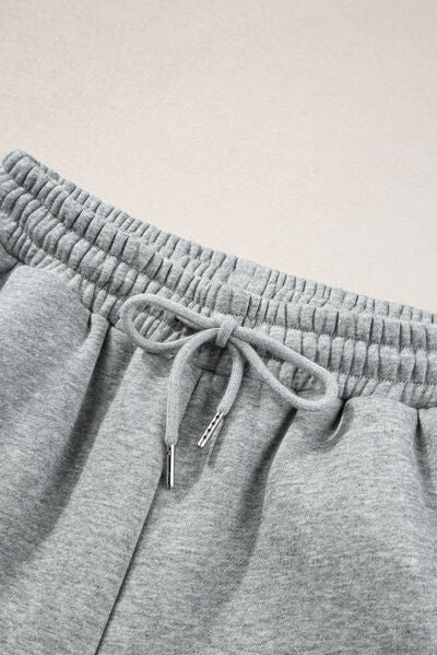 Side Striped Round Neck Top and Pants Active Set - FitFemme.Shop