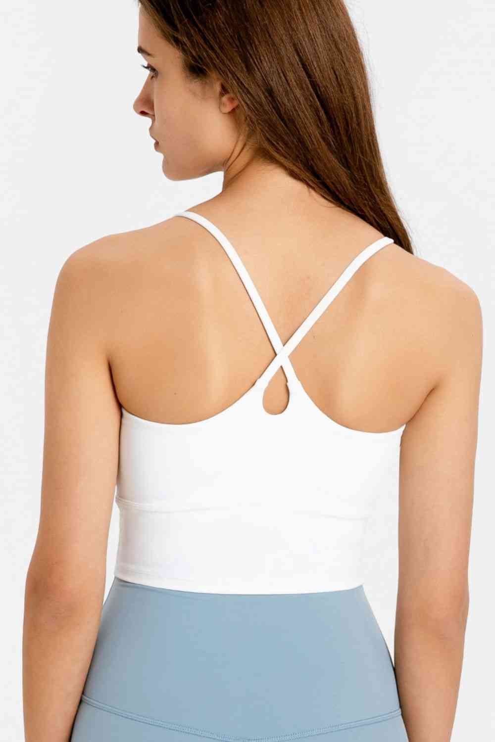 Millennia Crisscross Back Scoop Neck Sports Cami - FitFemme.Shop