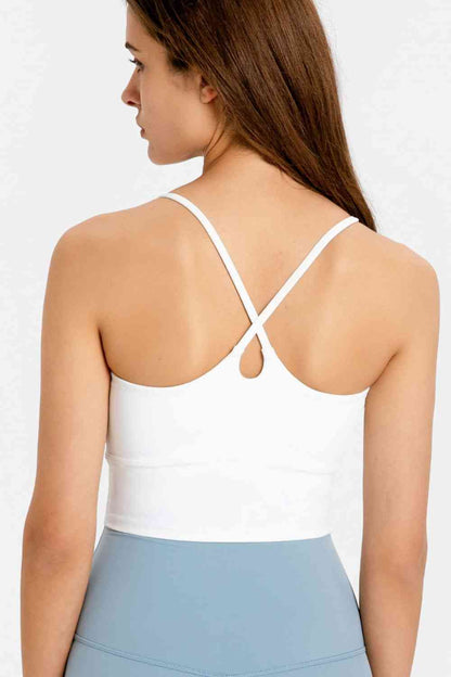 Millennia Crisscross Back Scoop Neck Sports Cami - FitFemme.Shop