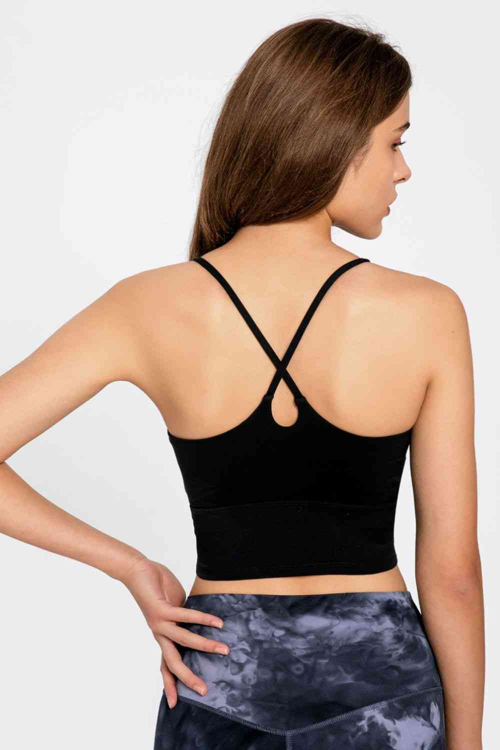 Millennia Crisscross Back Scoop Neck Sports Cami - FitFemme.Shop