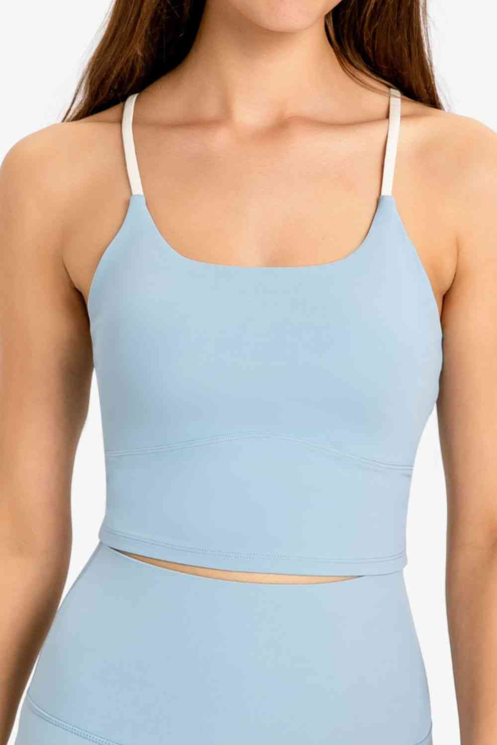 Millennia Crisscross Back Scoop Neck Sports Cami - FitFemme.Shop