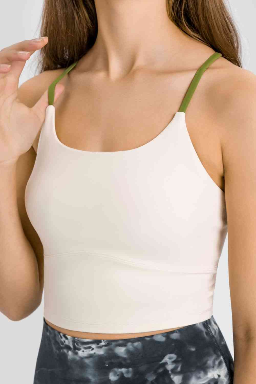 Millennia Crisscross Back Scoop Neck Sports Cami - FitFemme.Shop