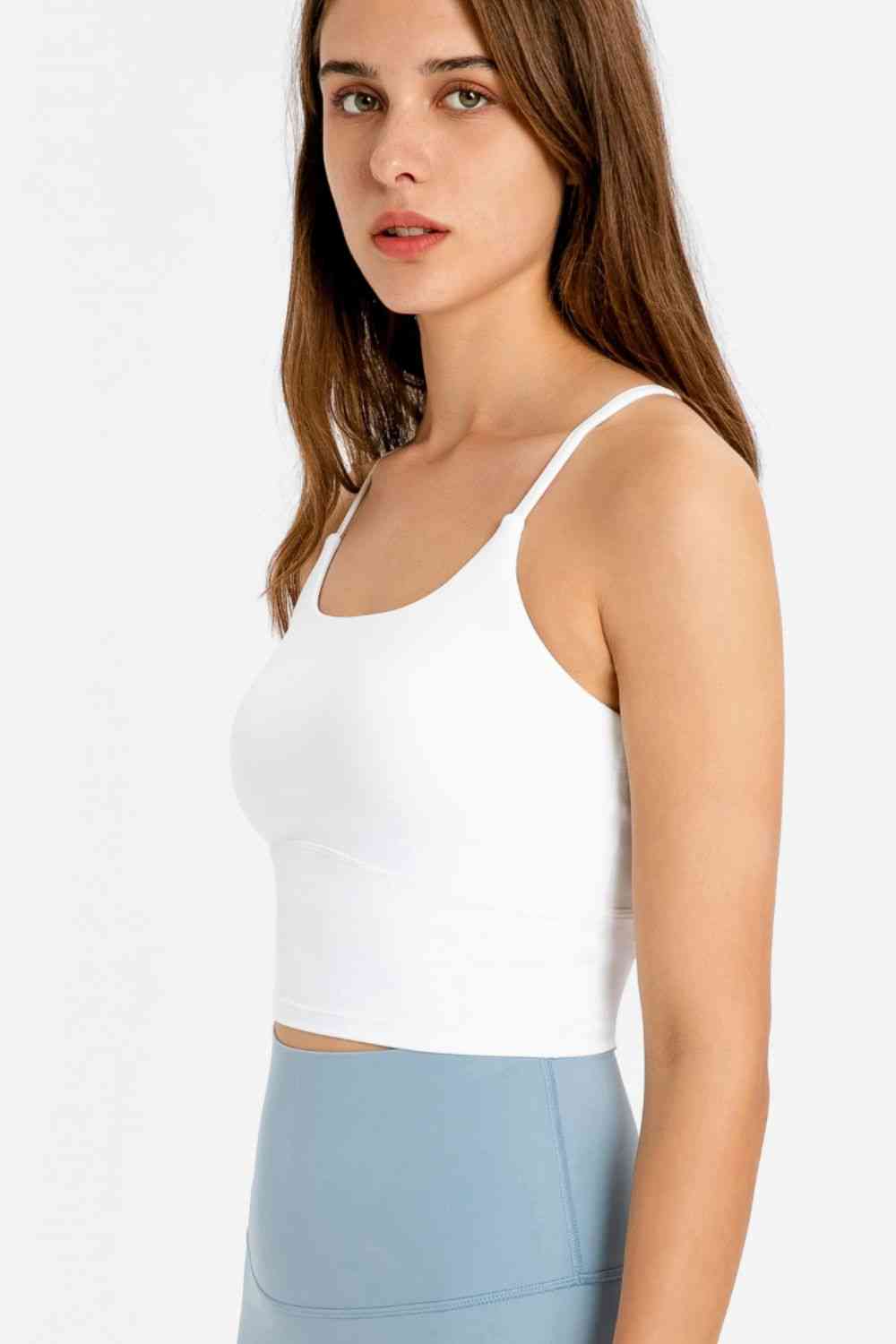 Millennia Crisscross Back Scoop Neck Sports Cami - FitFemme.Shop