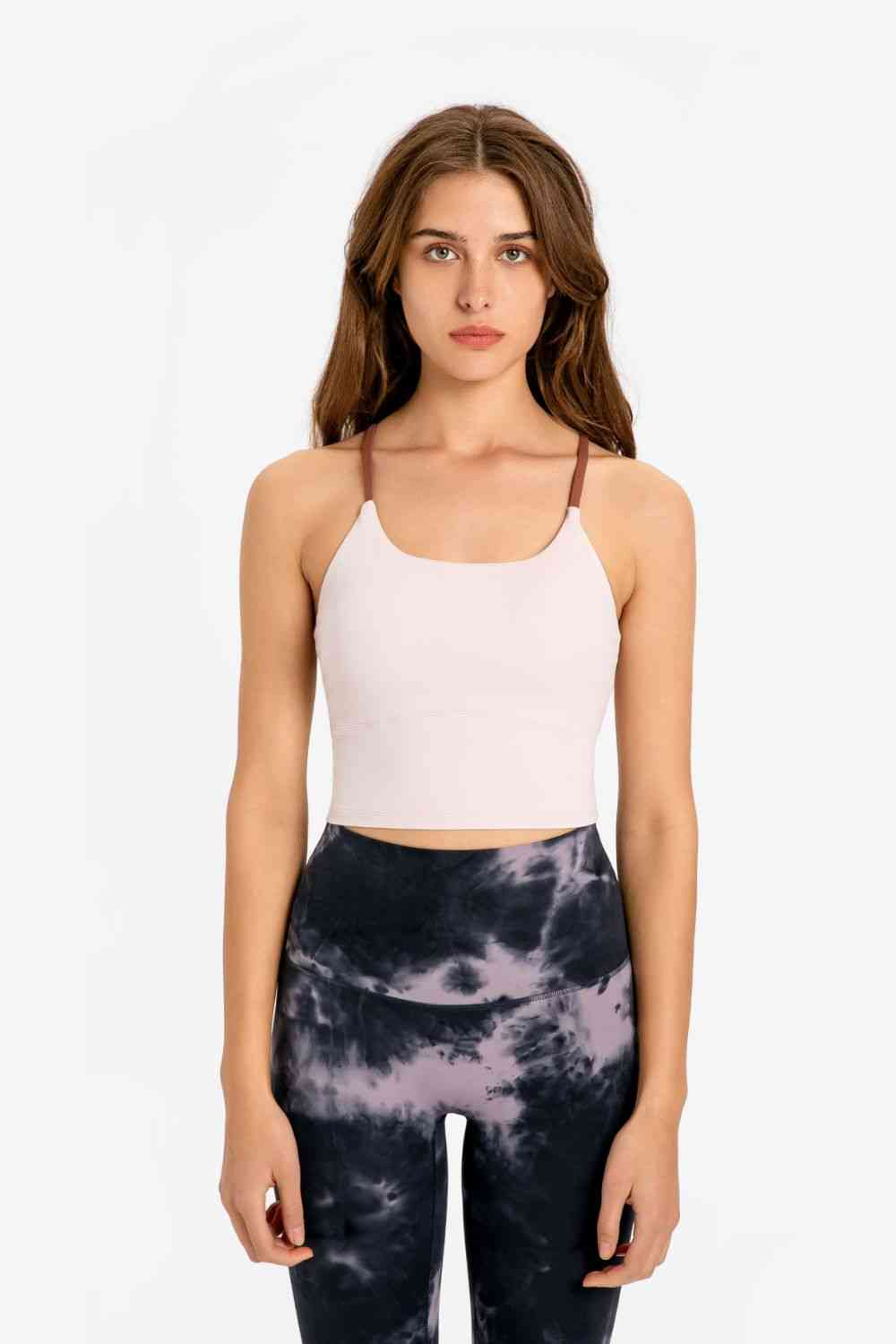Millennia Crisscross Back Scoop Neck Sports Cami - FitFemme.Shop