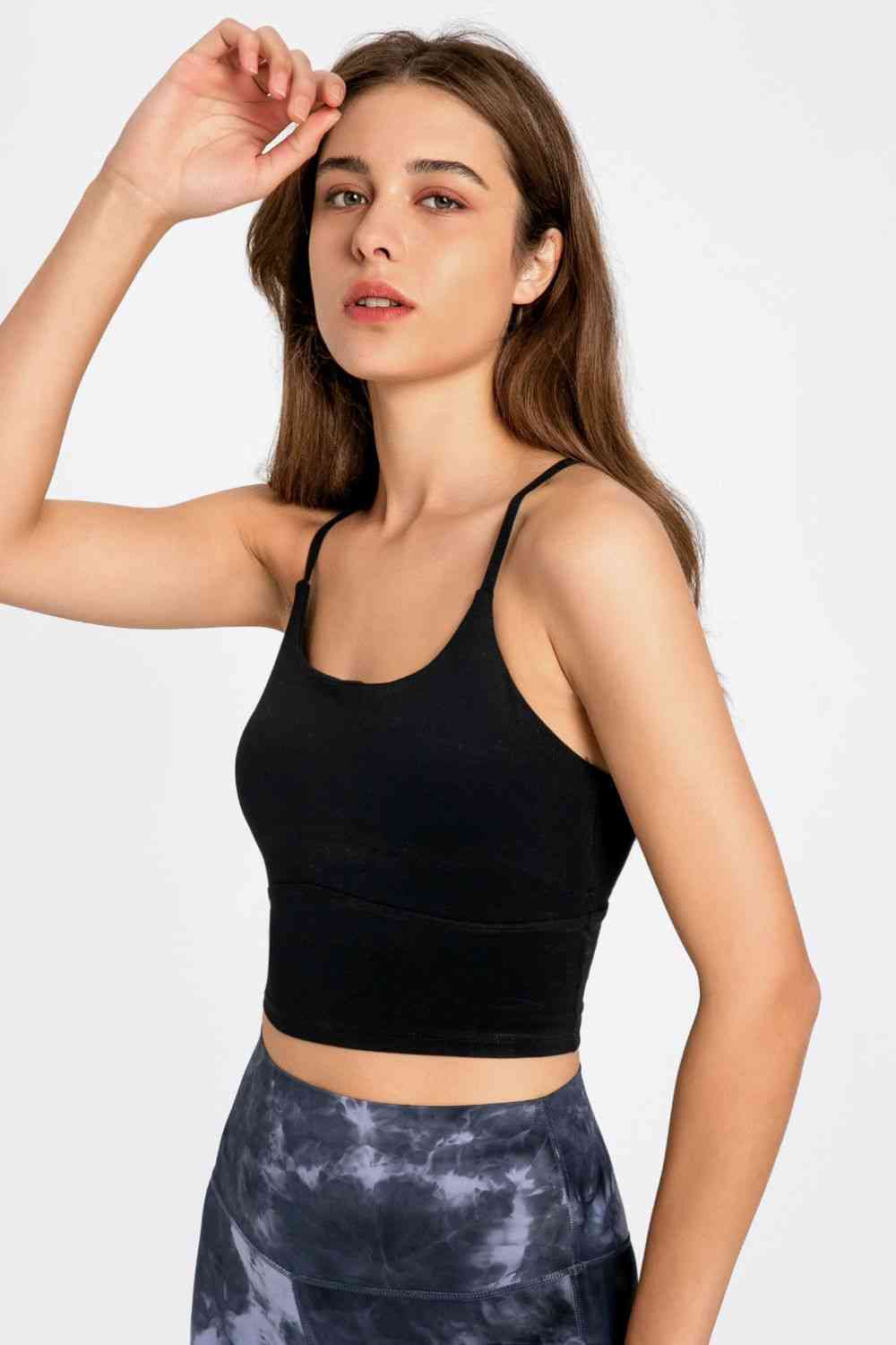 Millennia Crisscross Back Scoop Neck Sports Cami - FitFemme.Shop