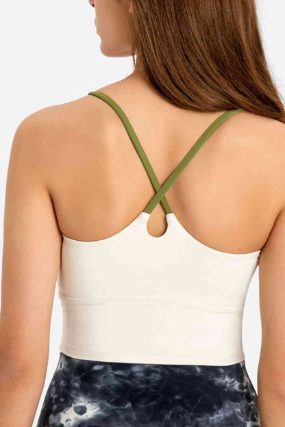 Millennia Crisscross Back Scoop Neck Sports Cami - FitFemme.Shop