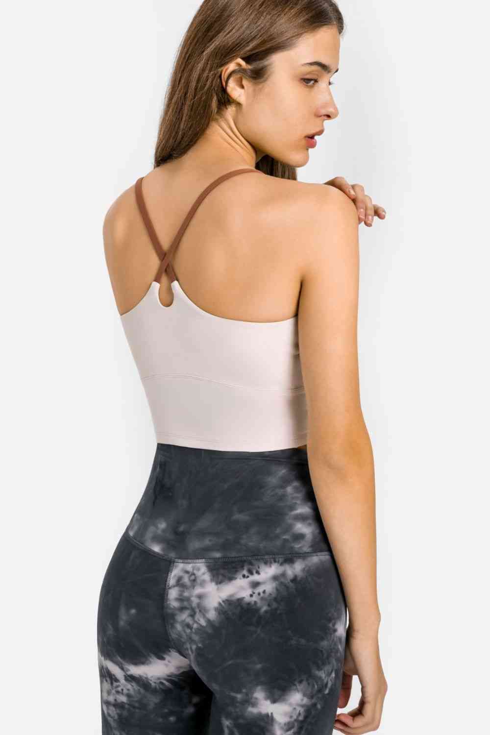 Millennia Crisscross Back Scoop Neck Sports Cami - FitFemme.Shop