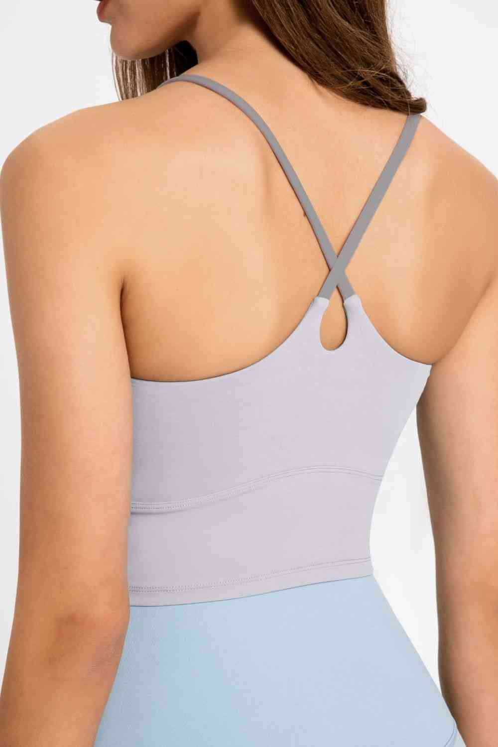 Millennia Crisscross Back Scoop Neck Sports Cami - FitFemme.Shop