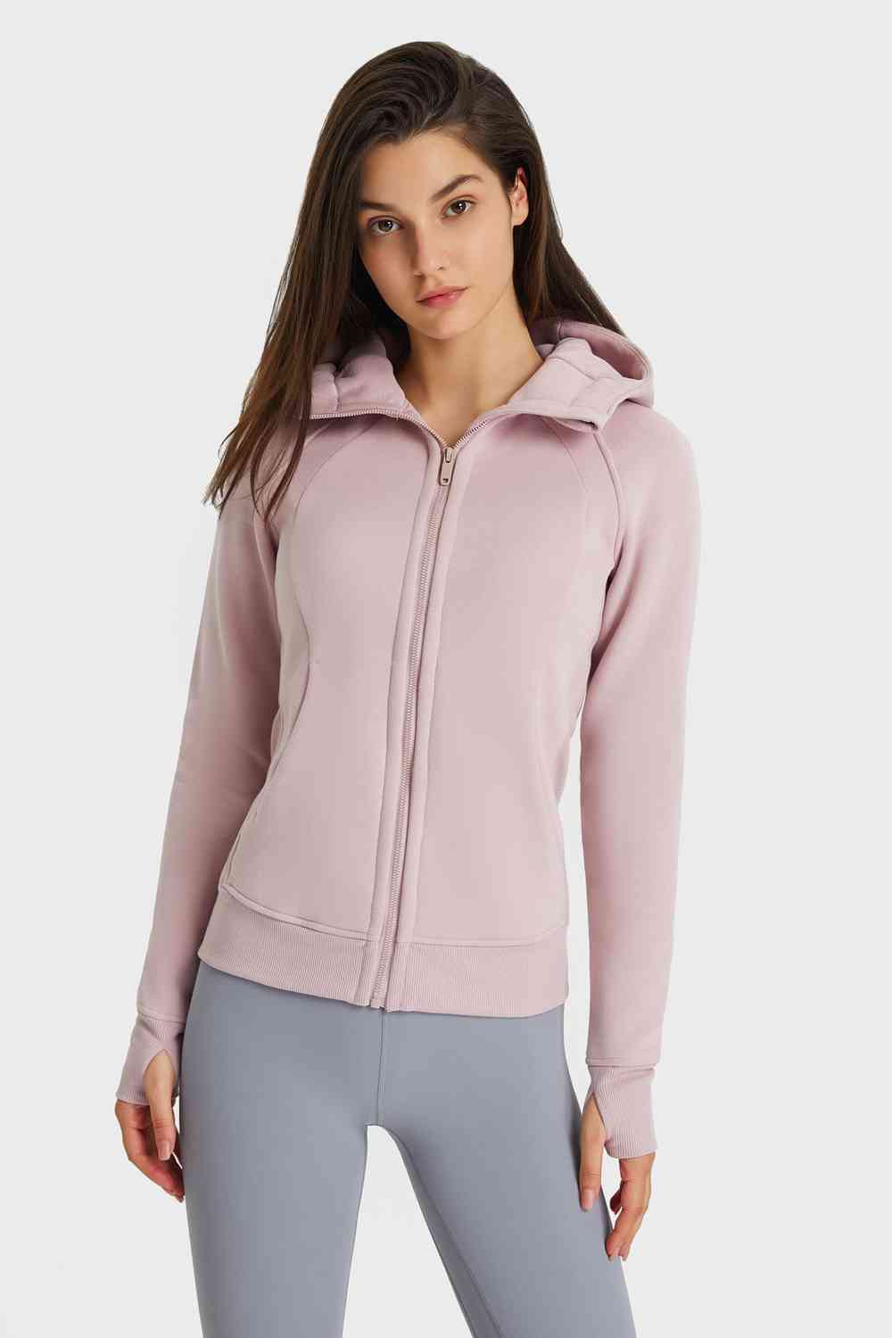 Millennia Zip Up Seam Detail Hooded Sports Jacket - FitFemme.Shop