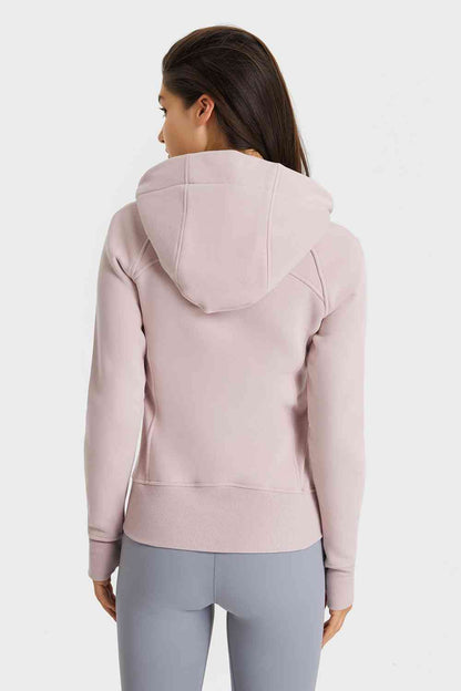 Millennia Zip Up Seam Detail Hooded Sports Jacket - FitFemme.Shop