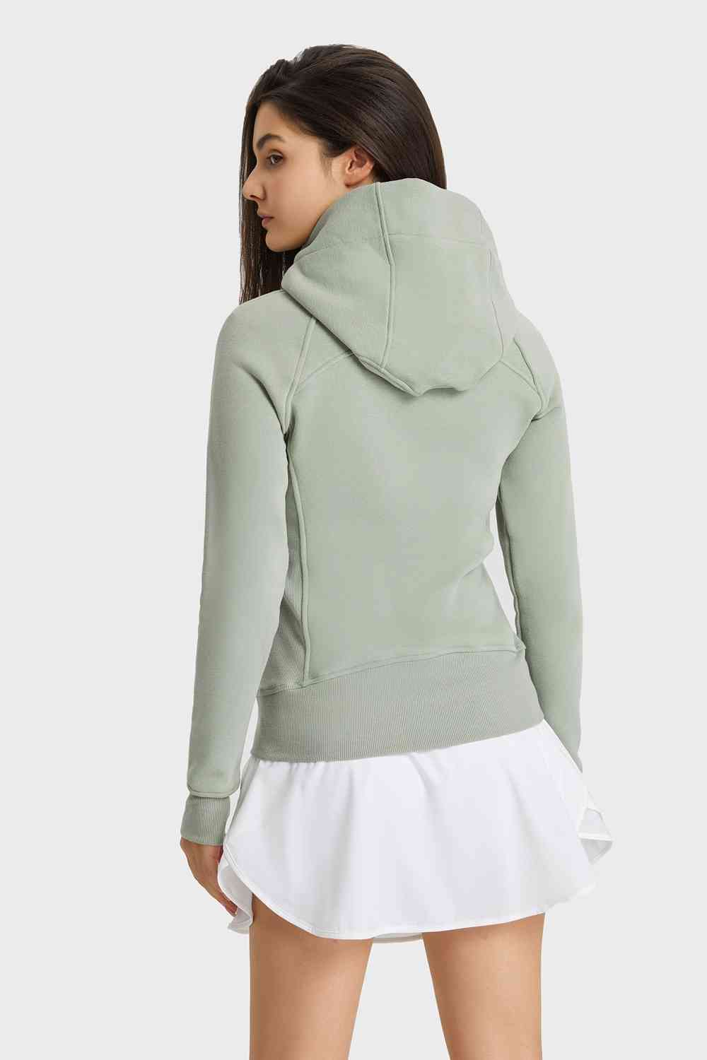 Millennia Zip Up Seam Detail Hooded Sports Jacket - FitFemme.Shop