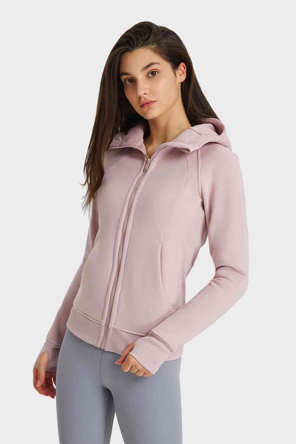 Millennia Zip Up Seam Detail Hooded Sports Jacket - FitFemme.Shop