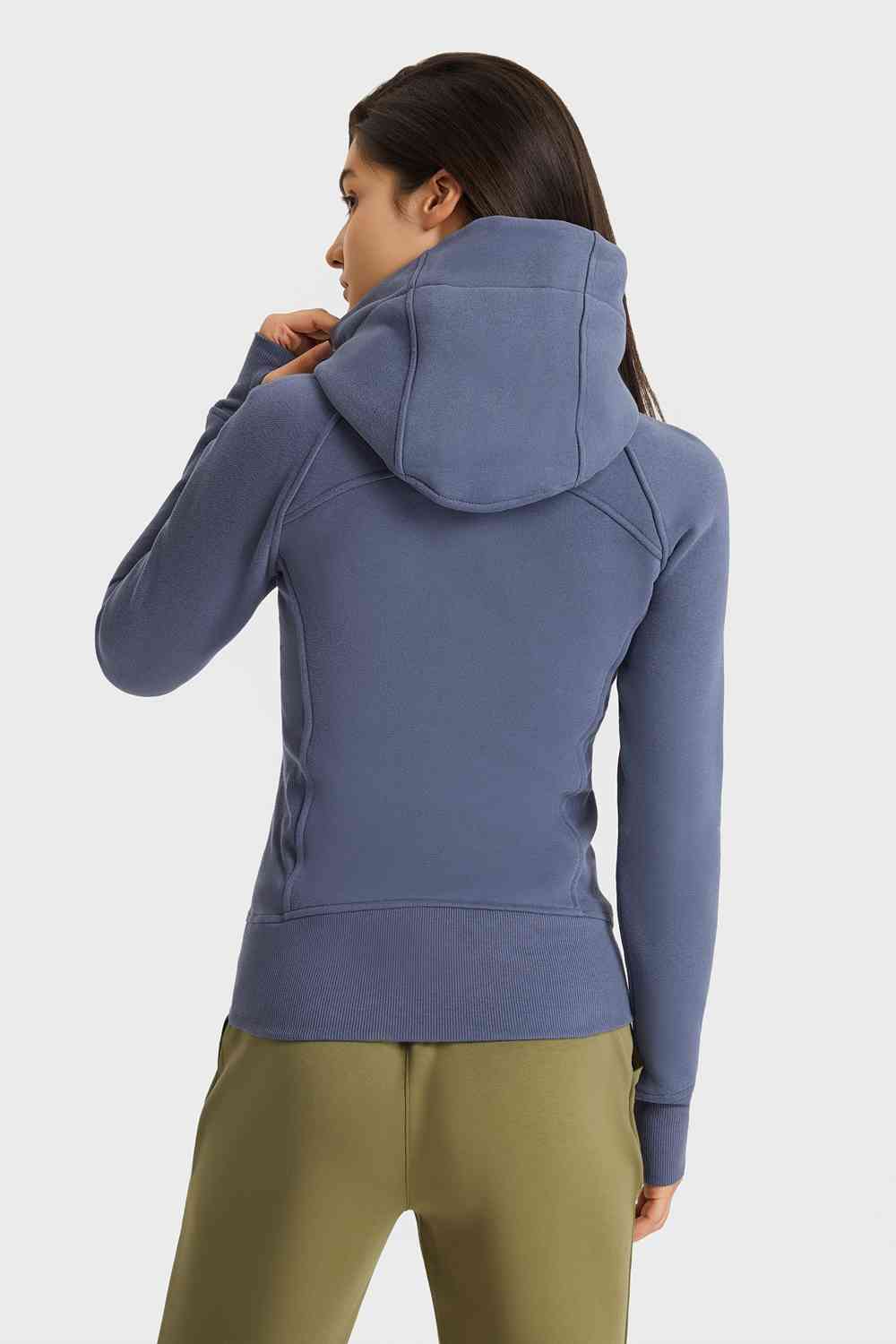 Millennia Zip Up Seam Detail Hooded Sports Jacket - FitFemme.Shop