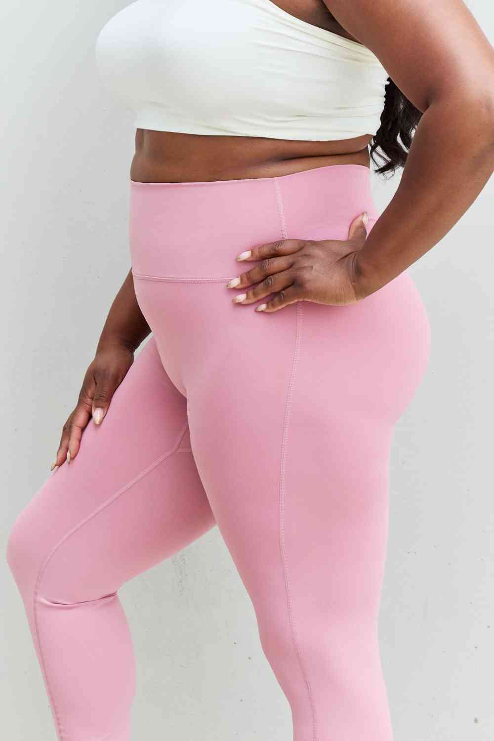 Zenana Fit For You Full Size High Waist Active Leggings in Light Rose - FitFemme.Shop