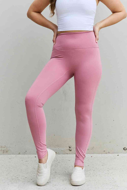 Zenana Fit For You Full Size High Waist Active Leggings in Light Rose - FitFemme.Shop