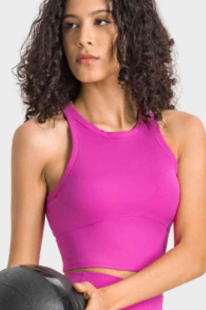 Millennia Racerback Cropped Sports Tank - FitFemme.Shop