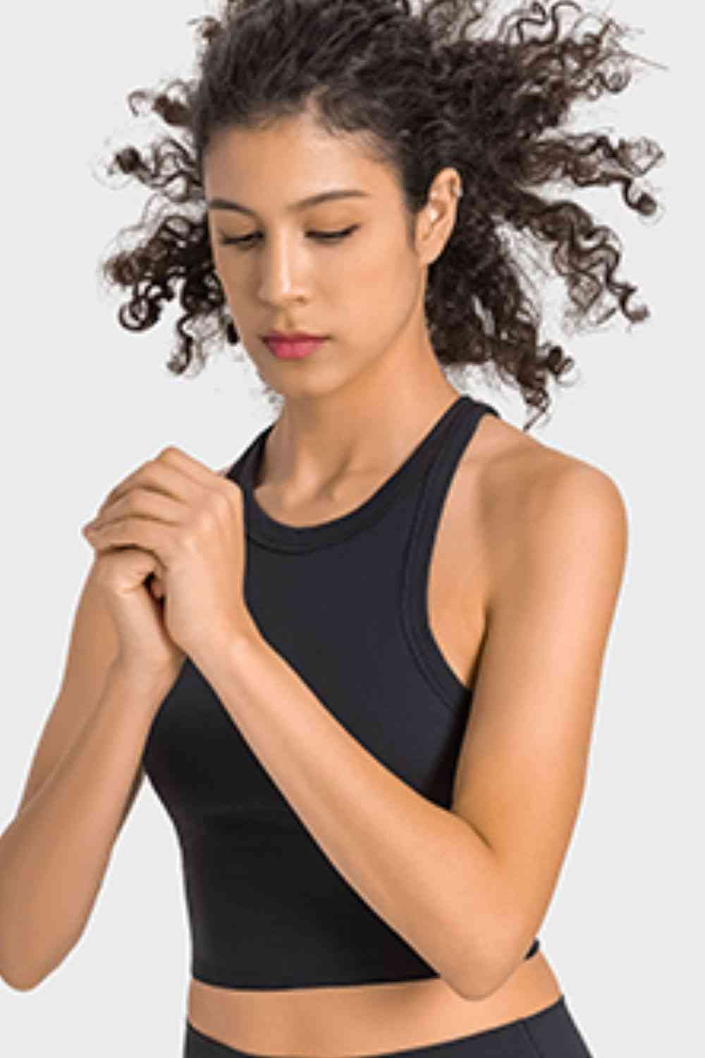 Millennia Racerback Cropped Sports Tank - FitFemme.Shop