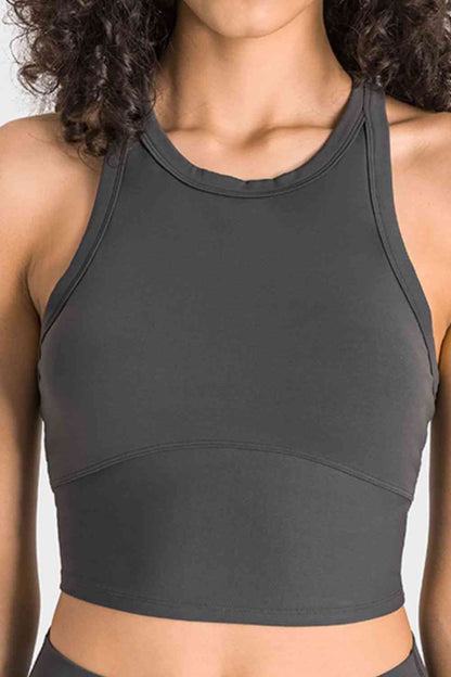 Millennia Racerback Cropped Sports Tank - FitFemme.Shop