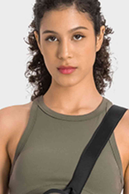 Millennia Racerback Cropped Sports Tank - FitFemme.Shop