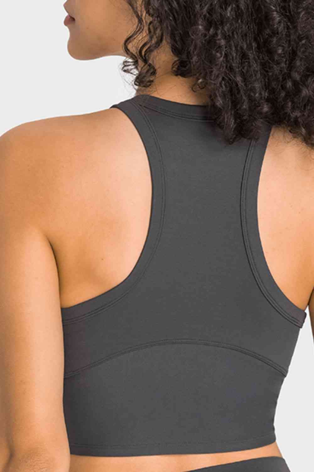 Millennia Racerback Cropped Sports Tank - FitFemme.Shop