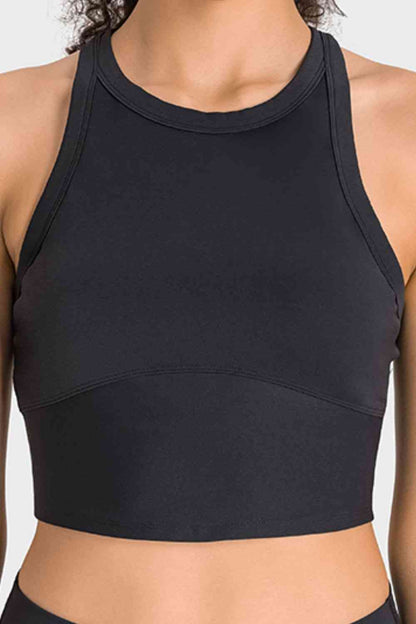 Millennia Racerback Cropped Sports Tank - FitFemme.Shop