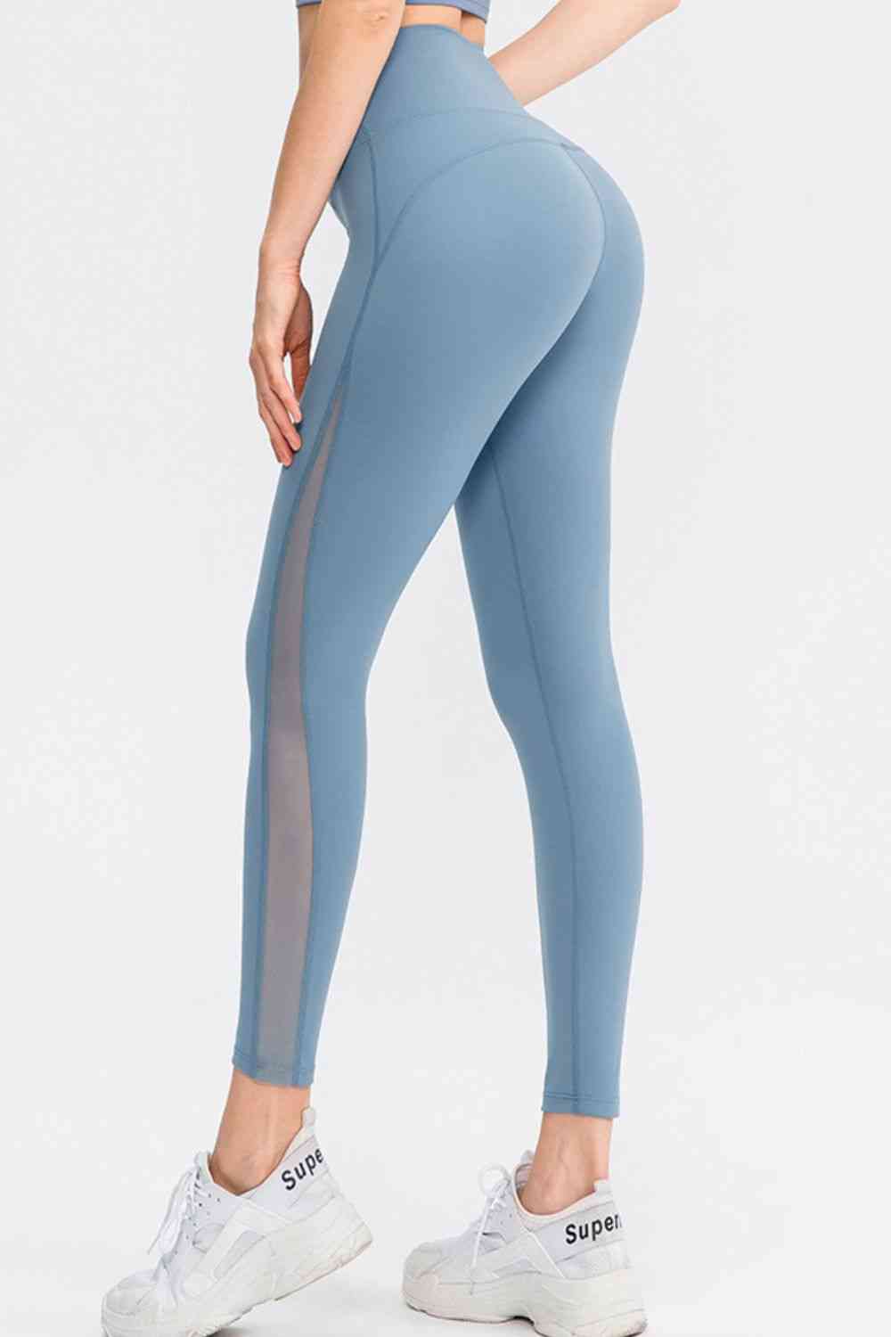Wide Waistband Slim Fit Long Sports Pants - FitFemme.Shop