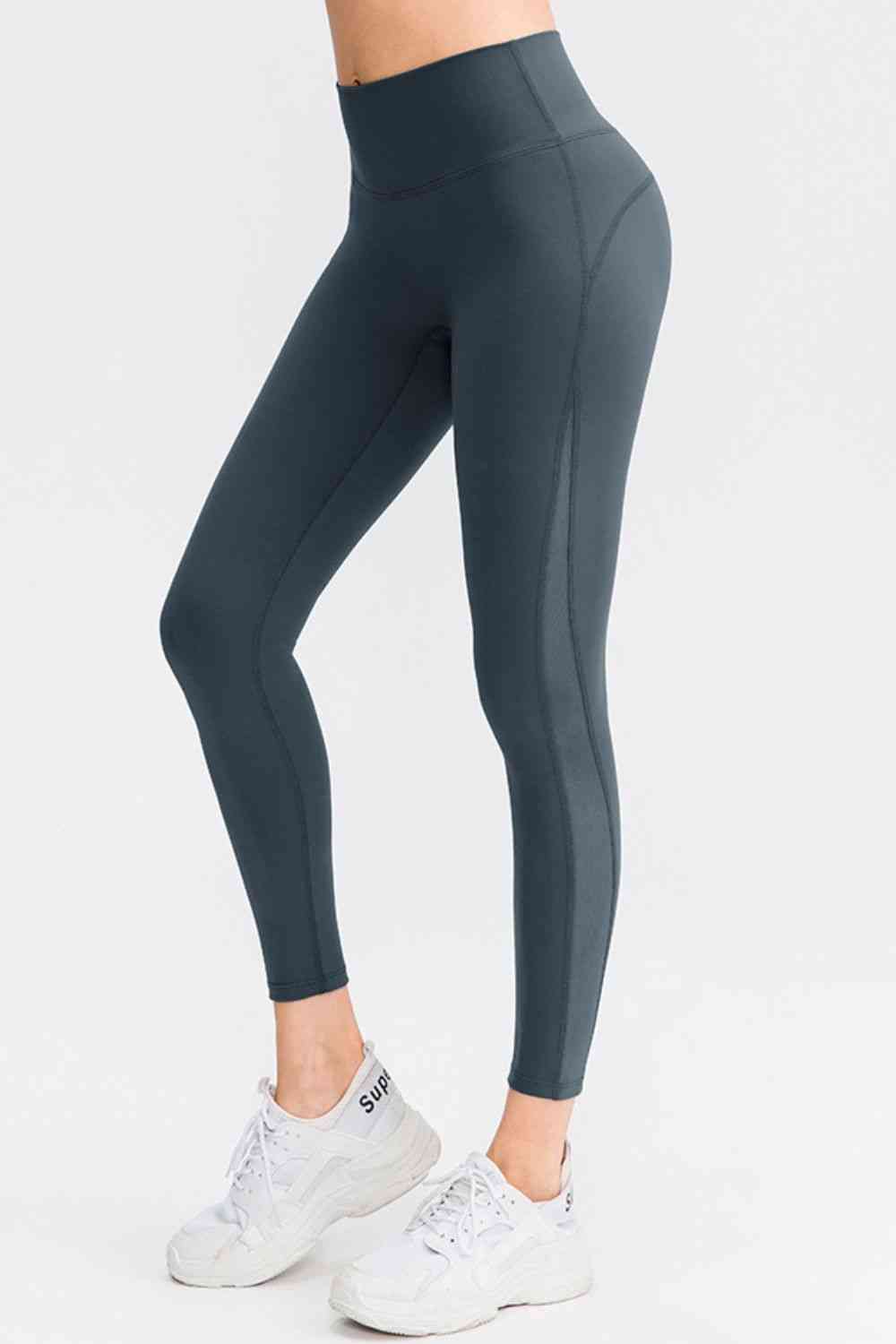 Wide Waistband Slim Fit Long Sports Pants - FitFemme.Shop
