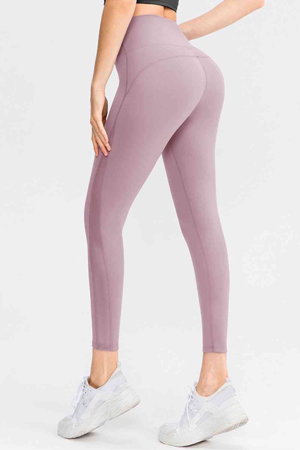 Wide Waistband Slim Fit Long Sports Pants - FitFemme.Shop