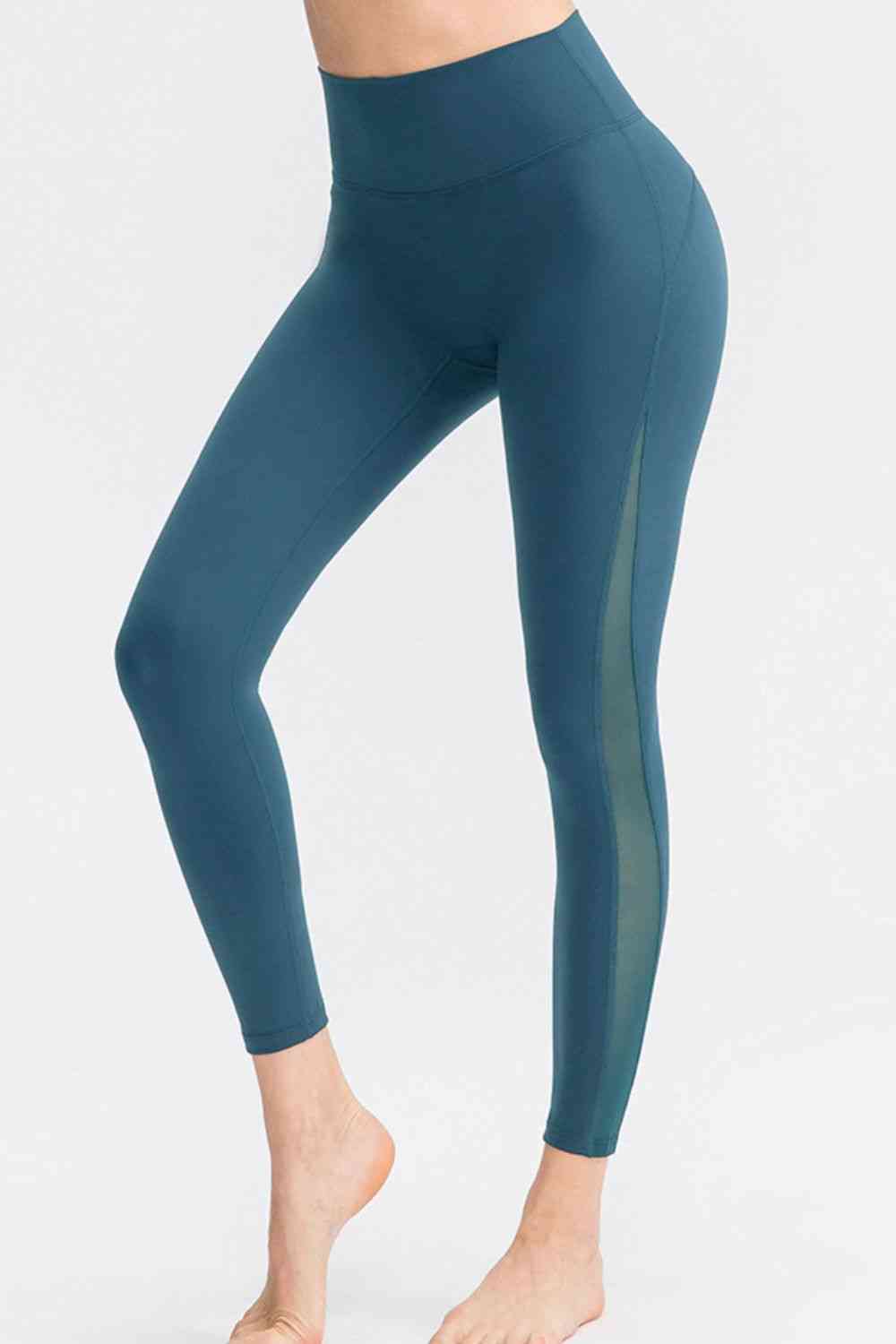 Wide Waistband Slim Fit Long Sports Pants - FitFemme.Shop