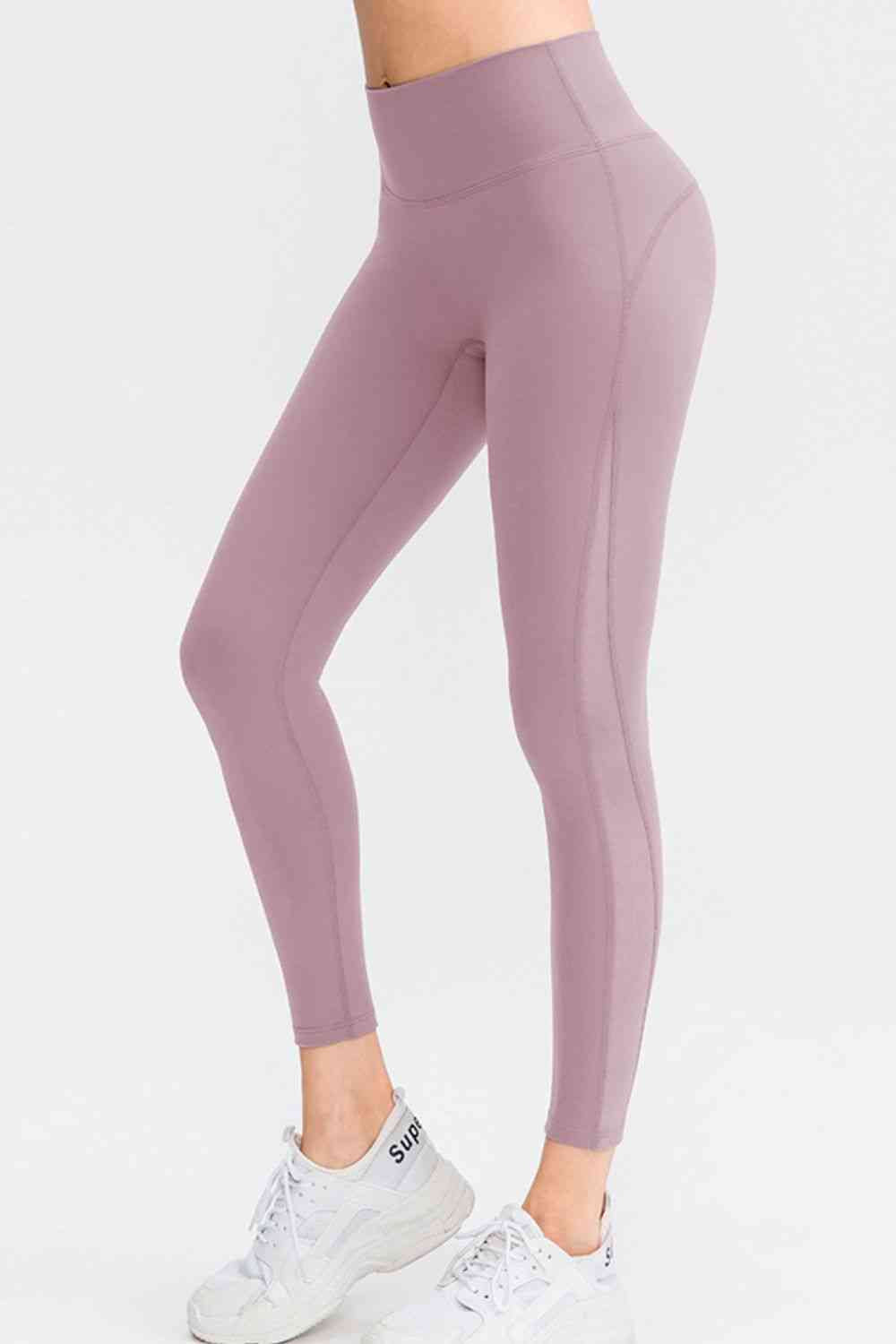Wide Waistband Slim Fit Long Sports Pants - FitFemme.Shop