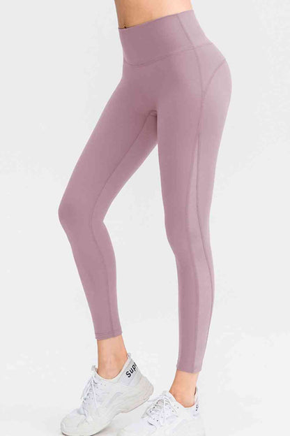 Wide Waistband Slim Fit Long Sports Pants - FitFemme.Shop