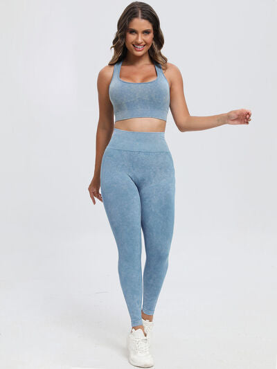 Scoop Neck Wide Strap Top and Pants Active Set - FitFemme.Shop
