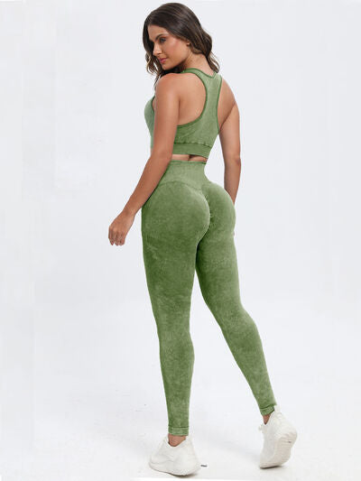 Scoop Neck Wide Strap Top and Pants Active Set - FitFemme.Shop