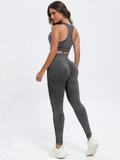 Scoop Neck Wide Strap Top and Pants Active Set - FitFemme.Shop