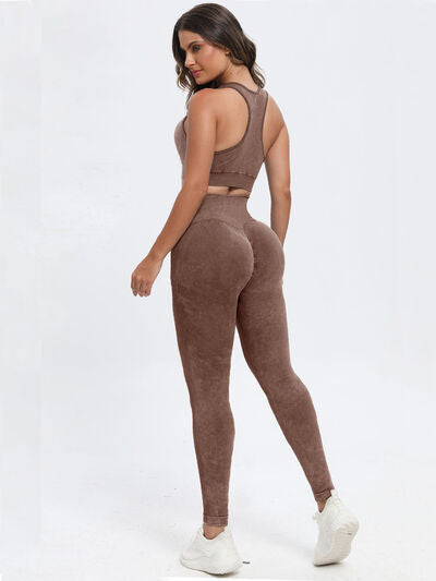 Scoop Neck Wide Strap Top and Pants Active Set - FitFemme.Shop