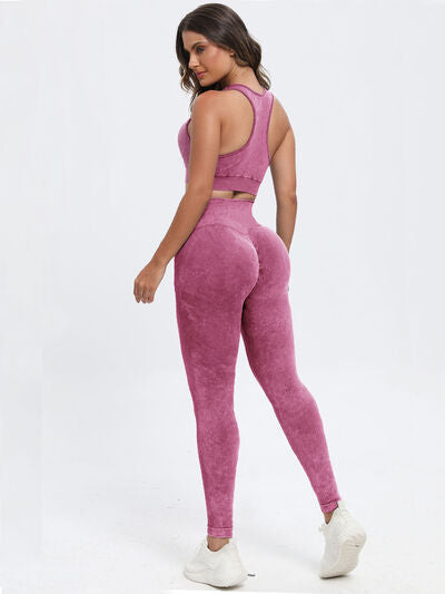 Scoop Neck Wide Strap Top and Pants Active Set - FitFemme.Shop