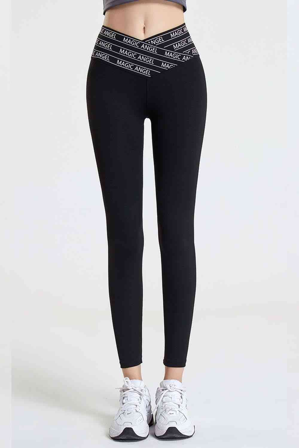 Wide Waistband Sports Pants - FitFemme.Shop