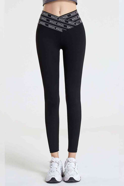 Wide Waistband Sports Pants - FitFemme.Shop