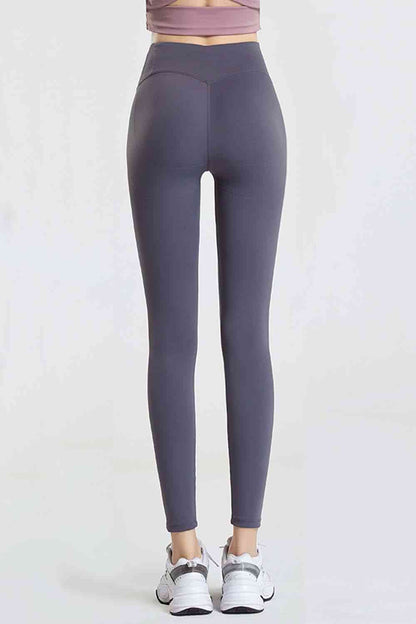 Wide Waistband Sports Pants - FitFemme.Shop