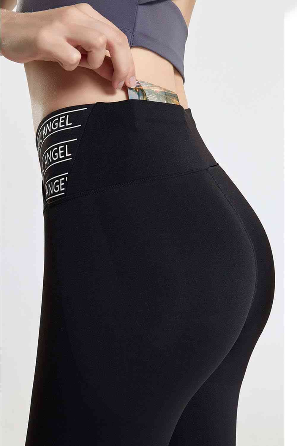 Wide Waistband Sports Pants - FitFemme.Shop
