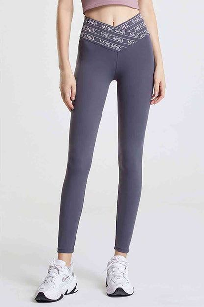 Wide Waistband Sports Pants - FitFemme.Shop
