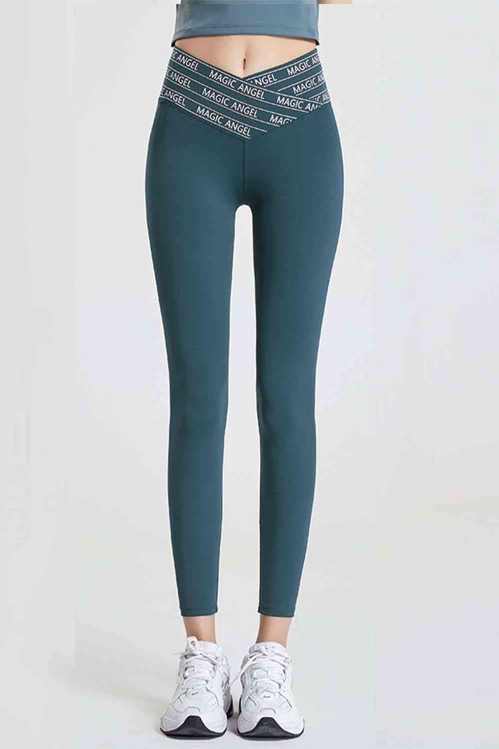 Wide Waistband Sports Pants - FitFemme.Shop