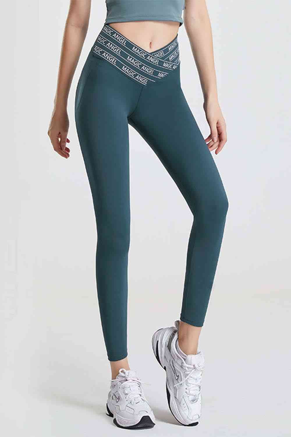 Wide Waistband Sports Pants - FitFemme.Shop