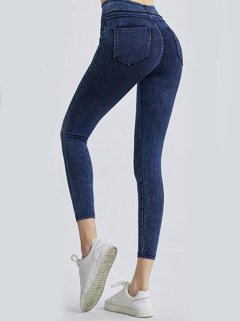 Wide Waistband Sports Leggings - FitFemme.Shop