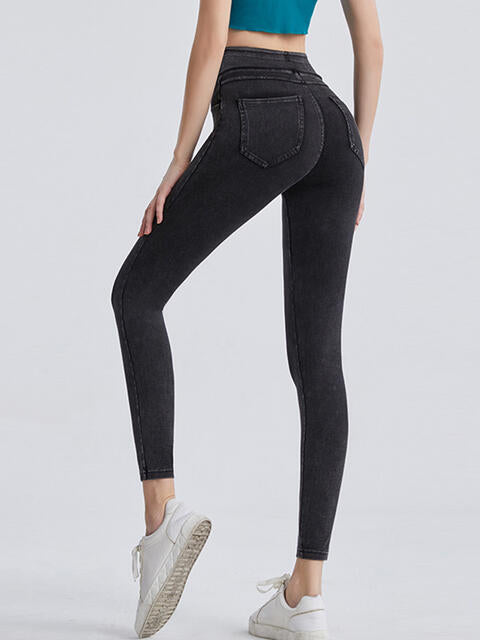 Wide Waistband Sports Leggings - FitFemme.Shop