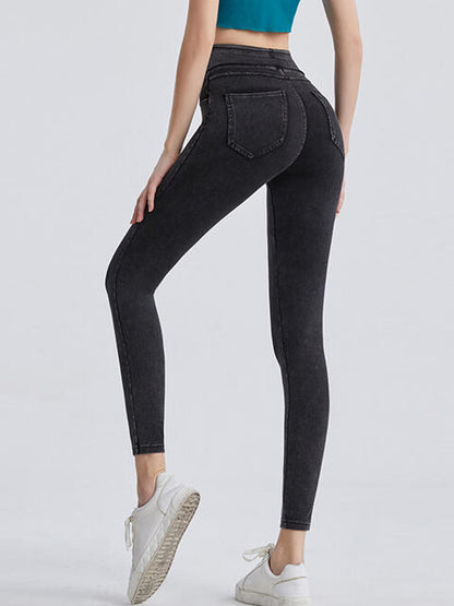Wide Waistband Sports Leggings - FitFemme.Shop