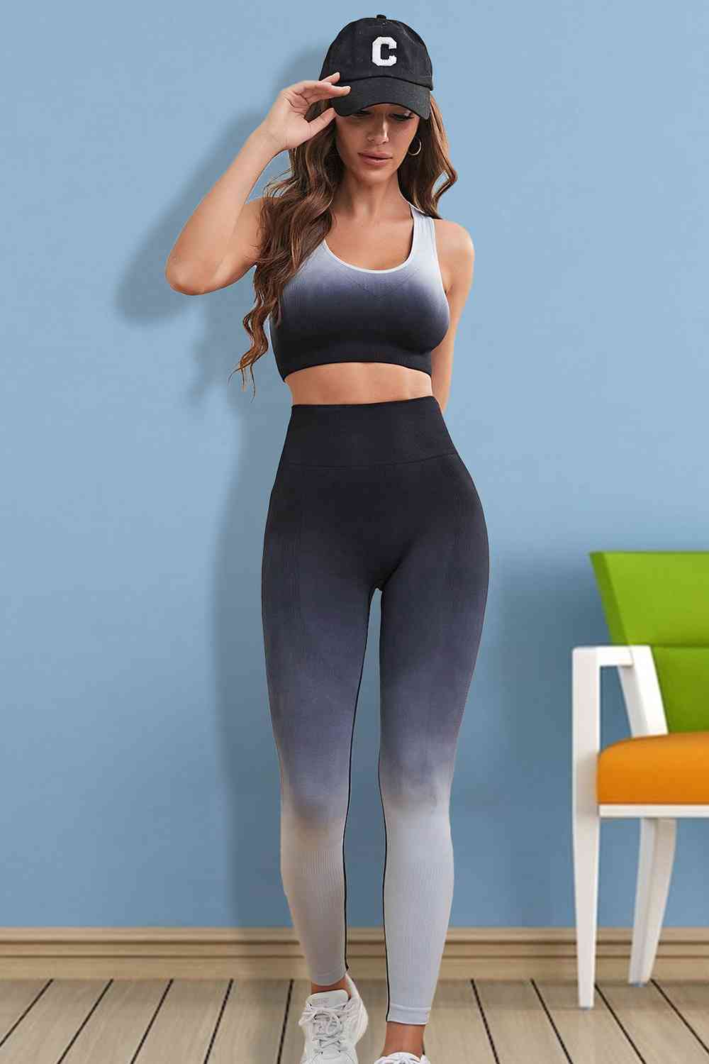 Gradient Sports Tank and Leggings Set - FitFemme.Shop